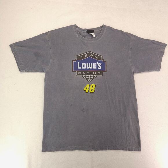 NASCAR Lowes Team Racing 48 Graphic Short Sleeve Racing T Shirt Mens Size L Gray - Picture 2 of 10